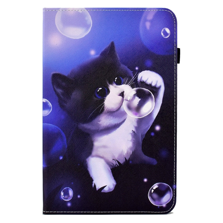 For Samsung Galaxy Tab S5e T720 Colored Drawing Stitching Elastic Band Leather Smart Tablet Case(Bubble Cat) - Tab S5E 10.5 T720 / T725 by buy2fix | Online Shopping UK | buy2fix