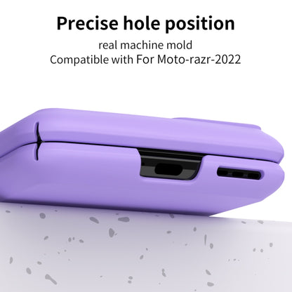 For Motorola Razr 2022 Macaron Three-piece Set Phone Case with Stylus(Purple) - Motorola Cases by buy2fix | Online Shopping UK | buy2fix