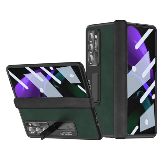 For Samsung Galaxy Z Fold2 5G Napa Texture All-inclusive Phone Case(Green) - Galaxy Phone Cases by buy2fix | Online Shopping UK | buy2fix