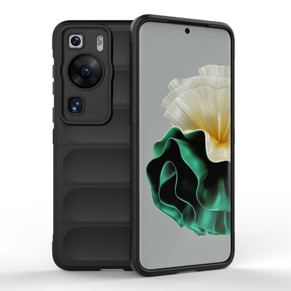 For Huawei P60 Magic Shield TPU + Flannel Phone Case(Black) - Huawei Cases by buy2fix | Online Shopping UK | buy2fix