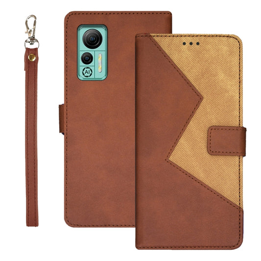 For Ulefone Note 14 idewei Two-color Splicing Leather Phone Case(Brown) - Ulefone Cases by idewei | Online Shopping UK | buy2fix