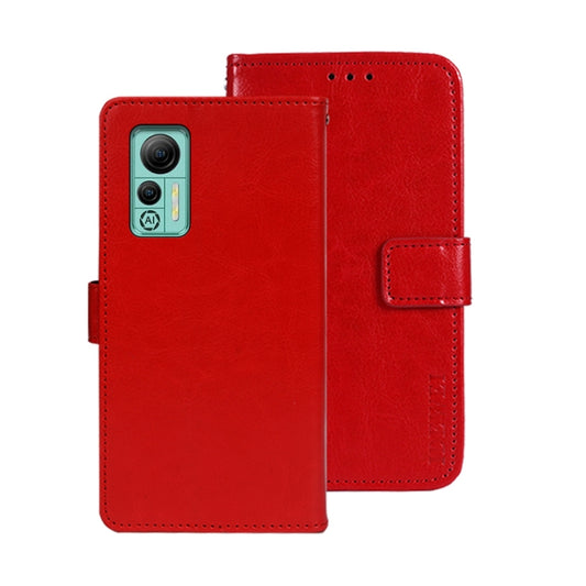 For Ulefone Note 14 idewei Crazy Horse Texture Leather Phone Case with Holder(Red) - Ulefone Cases by idewei | Online Shopping UK | buy2fix