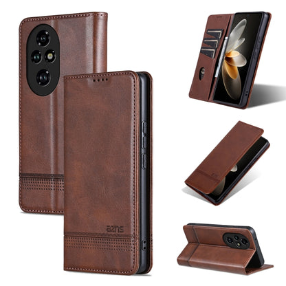 For Honor 200 AZNS Magnetic Calf Texture Flip Leather Phone Case(Dark Brown) - Honor Cases by AZNS | Online Shopping UK | buy2fix