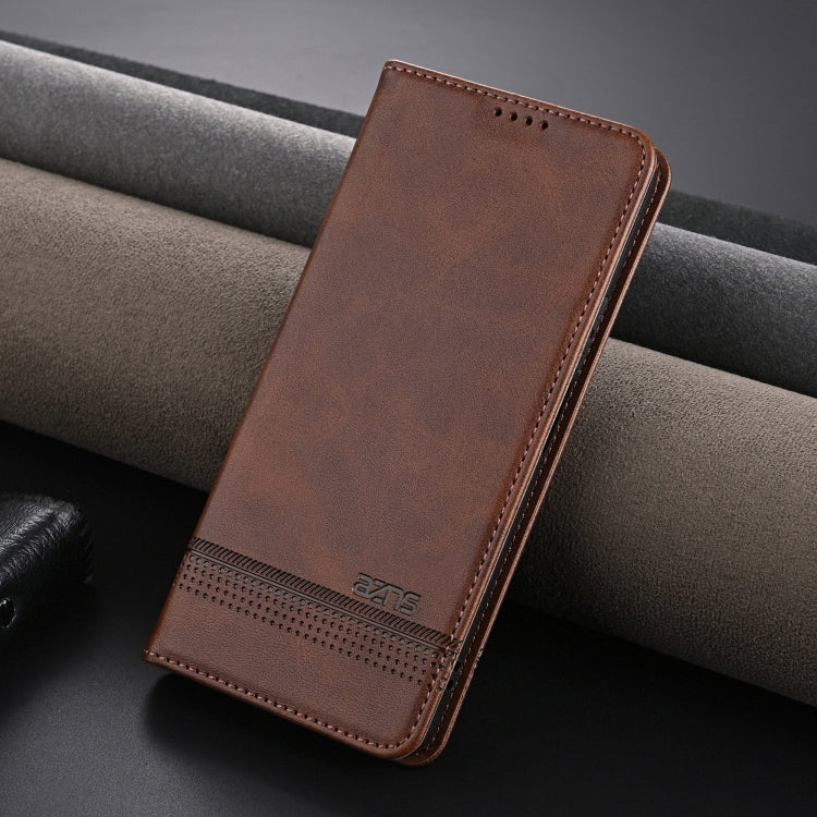 For Honor X6b AZNS Magnetic Calf Texture Flip Leather Phone Case(Dark Brown) - Honor Cases by AZNS | Online Shopping UK | buy2fix