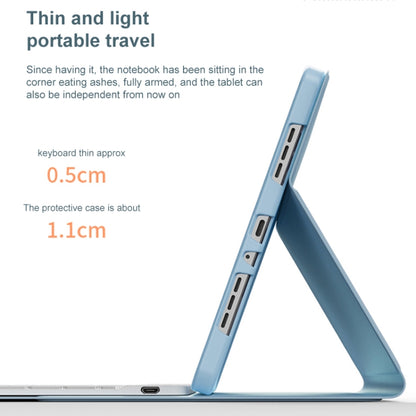 For Lenovo Tab M10 Plus 10.6 3rd Gen 2022 LX106 Square Keys Detachable Bluetooth Keyboard Leather Tablet Case(Black) - Lenovo Keyboard by buy2fix | Online Shopping UK | buy2fix