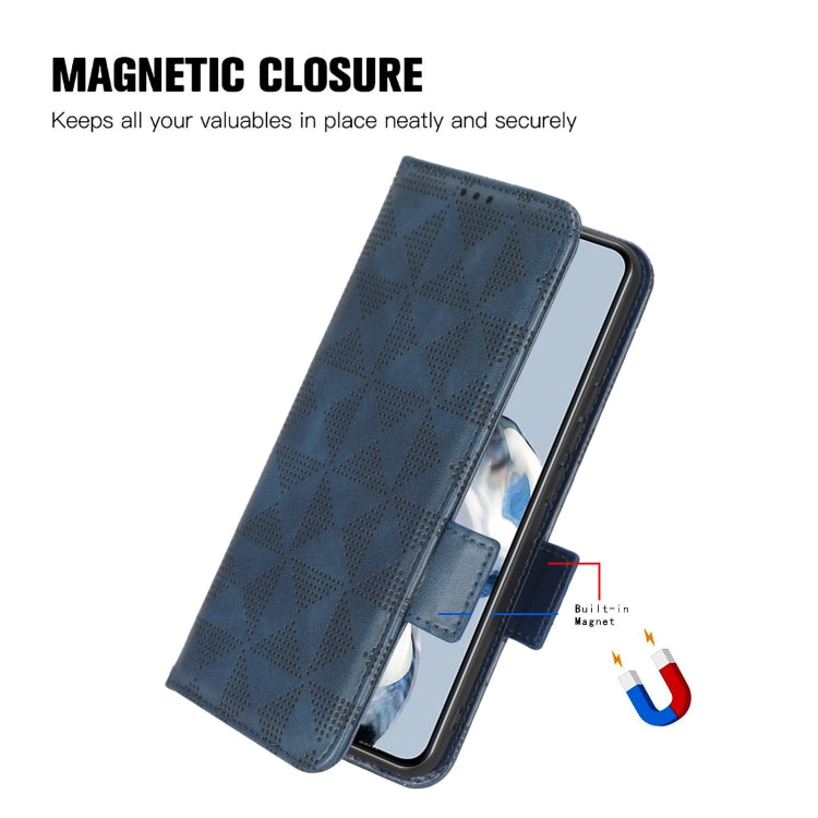 For Blackview A85 Symmetrical Triangle Leather Phone Case(Blue) - More Brand by buy2fix | Online Shopping UK | buy2fix