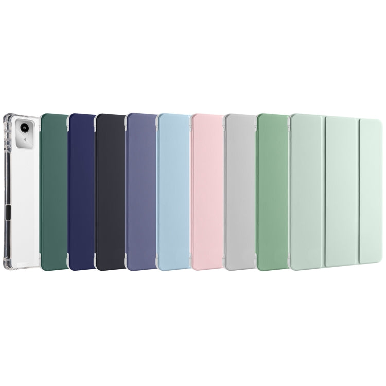 For Lenovo Tab M11 / Xiaoxin Pad 11 2024 3-fold Clear TPU Leather Tablet Case with Pen Slot(Lavender) - Lenovo by buy2fix | Online Shopping UK | buy2fix