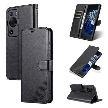 For Huawei P60 / P60 Pro AZNS Sheepskin Texture Flip Leather Phone Case(Black) - Huawei Cases by AZNS | Online Shopping UK | buy2fix