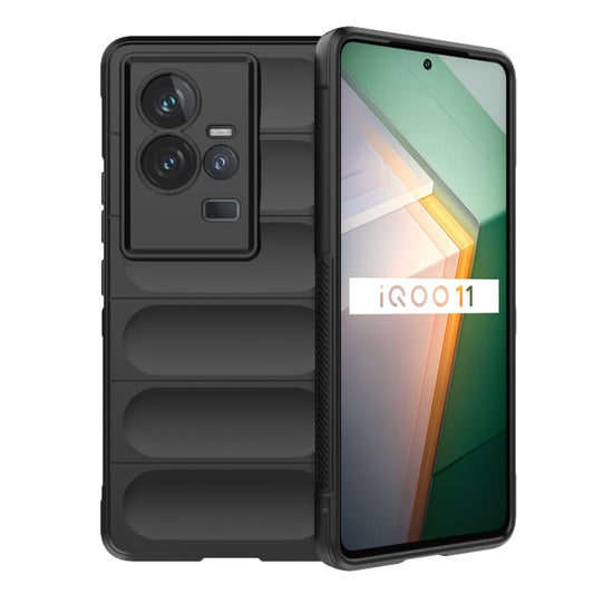 For vivo iQOO 11 5G Magic Shield TPU + Flannel Phone Case(Black) - vivo Cases by buy2fix | Online Shopping UK | buy2fix