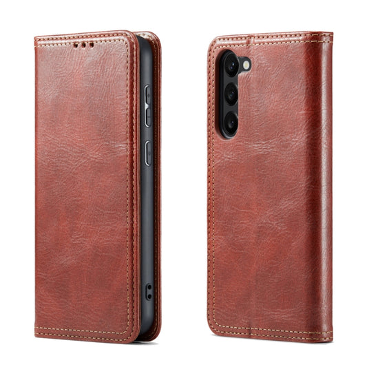 For Samsung Galaxy S23 5G FIERRE SHANN Vintage Bark Texture Wallet Leather Phone Case(Brown) - Galaxy S23 5G Cases by FIERRE SHANN | Online Shopping UK | buy2fix