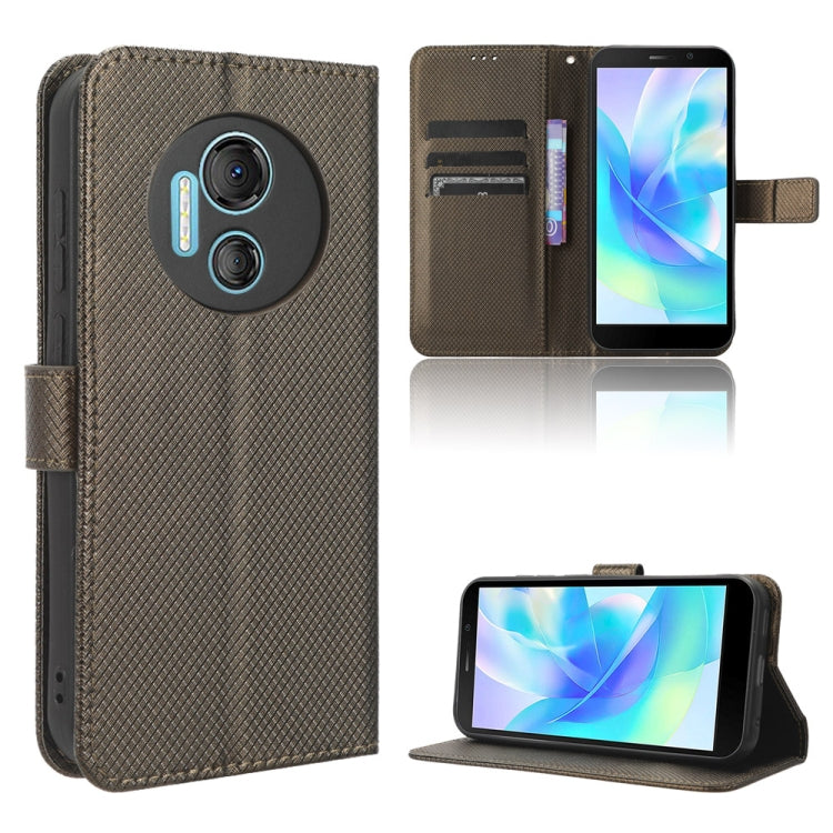 For Doogee X97 / X97 Pro Diamond Texture Leather Phone Case(Brown) - Doogee Cases by buy2fix | Online Shopping UK | buy2fix