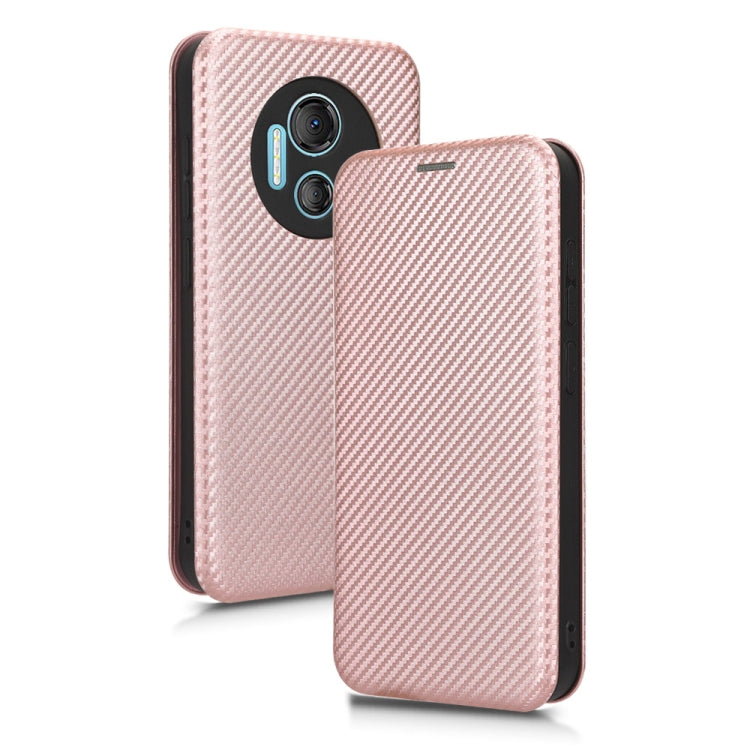 For DOOGEE X97 / X97 Pro Carbon Fiber Texture Flip Leather Phone Case(Pink) - Doogee Cases by buy2fix | Online Shopping UK | buy2fix