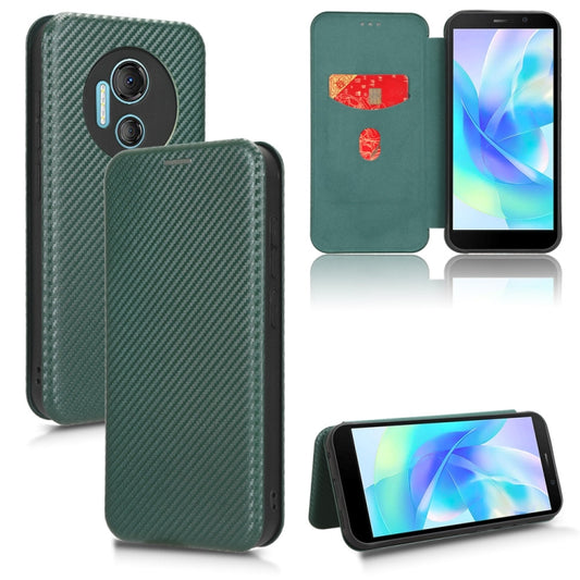 For DOOGEE X97 / X97 Pro Carbon Fiber Texture Flip Leather Phone Case(Green) - Doogee Cases by buy2fix | Online Shopping UK | buy2fix