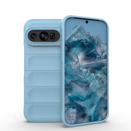 For Google Pixel 9 Pro 5G Magic Shield TPU + Flannel Phone Case(Light Blue) - Google Cases by buy2fix | Online Shopping UK | buy2fix