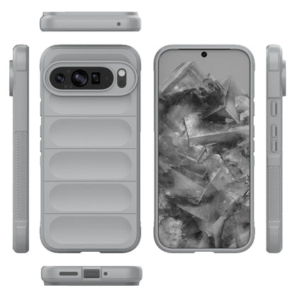 For Google Pixel 9 Pro XL 5G Magic Shield TPU + Flannel Phone Case(Grey) - Google Cases by buy2fix | Online Shopping UK | buy2fix
