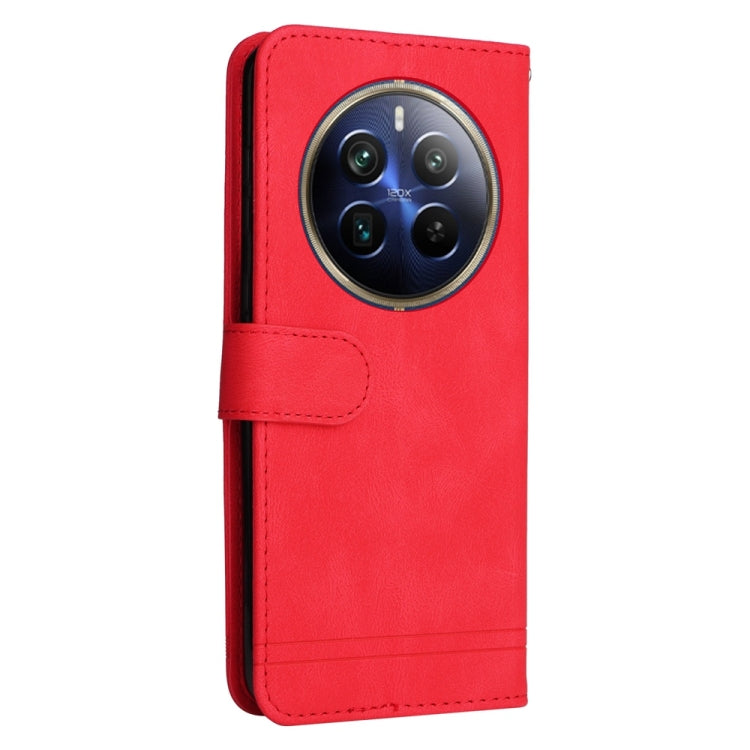 For Realme 13 Pro / 13 Pro+ / 12 Pro Skin Feel Life Tree Metal Button Leather Phone Case(Red) - Realme Cases by buy2fix | Online Shopping UK | buy2fix