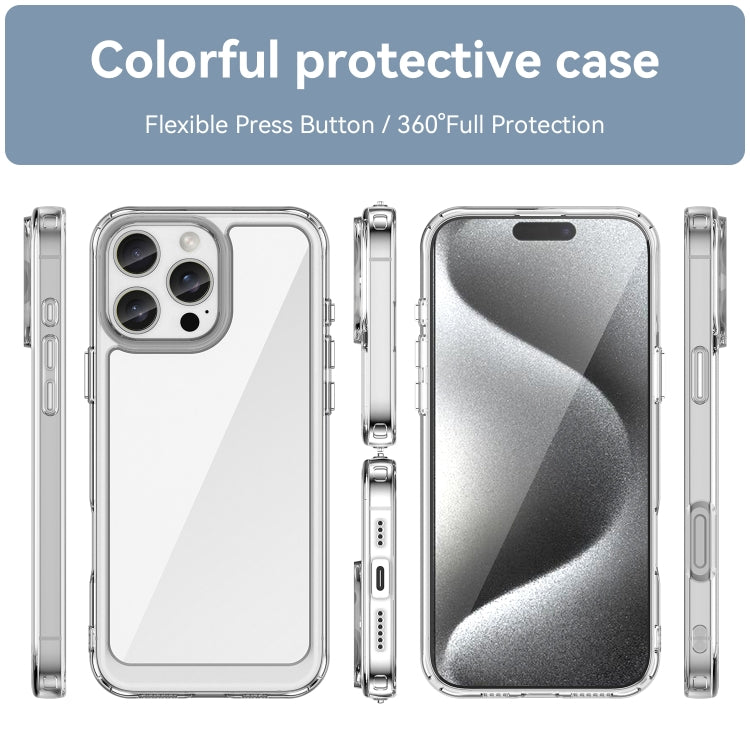 For iPhone 16 Pro Max Colorful Series Acrylic + TPU Phone Case(Transparent) - iPhone 16 Pro Max Cases by buy2fix | Online Shopping UK | buy2fix