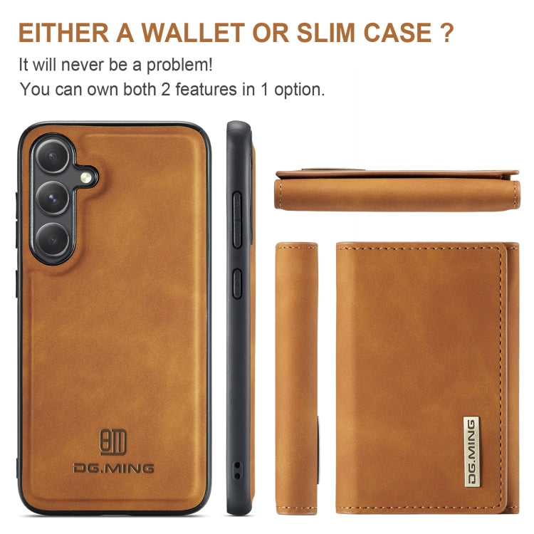 For Samsung Galaxy S24+ 5G DG.MING M1 Series 3-Fold Multi Card Wallet + Magnetic Phone Case(Brown) - Galaxy S24+ 5G Cases by DG.MING | Online Shopping UK | buy2fix