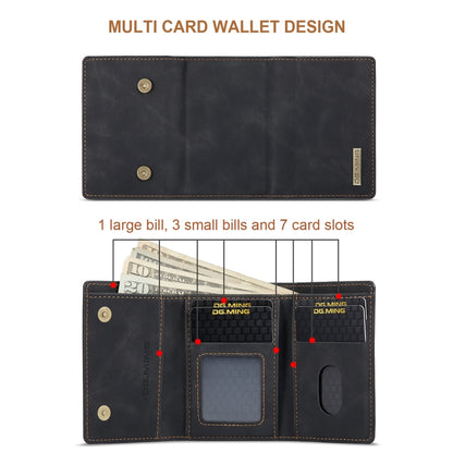 For Samsung Galaxy A15 5G / A15 4G DG.MING M1 Series 3-Fold Multi Card Wallet + Magnetic Phone Case(Black) - Galaxy Phone Cases by DG.MING | Online Shopping UK | buy2fix