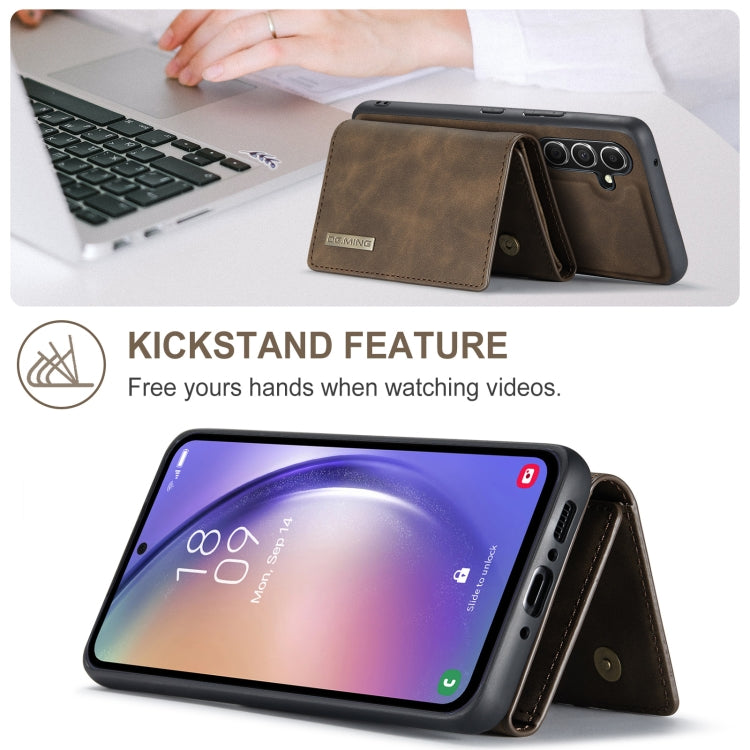 For Samsung Galaxy A35 5G DG.MING M1 Series 3-Fold Multi Card Wallet + Magnetic Phone Case(Coffee) - Galaxy Phone Cases by DG.MING | Online Shopping UK | buy2fix