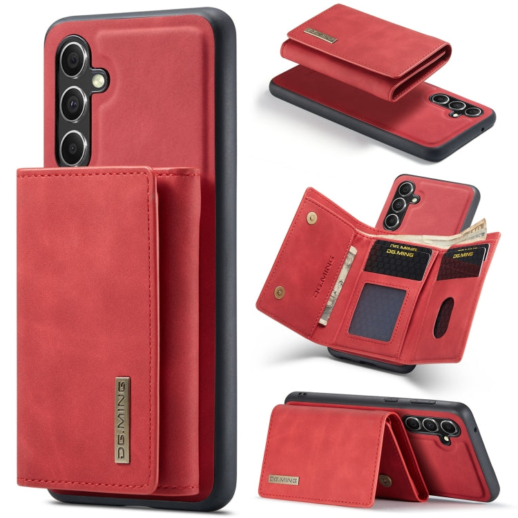 For Samsung Galaxy A55 5G DG.MING M1 Series 3-Fold Multi Card Wallet + Magnetic Phone Case(Red) - Galaxy Phone Cases by DG.MING | Online Shopping UK | buy2fix