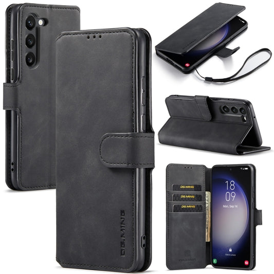 For Samsung Galaxy S23 5G DG.MING Retro Oil Edge Flip Leather Phone Case(Black) - Galaxy S23 5G Cases by DG.MING | Online Shopping UK | buy2fix