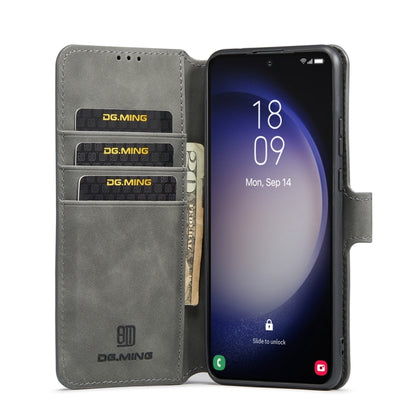 For Samsung Galaxy S23 5G DG.MING Retro Oil Edge Flip Leather Phone Case(Grey) - Galaxy S23 5G Cases by DG.MING | Online Shopping UK | buy2fix