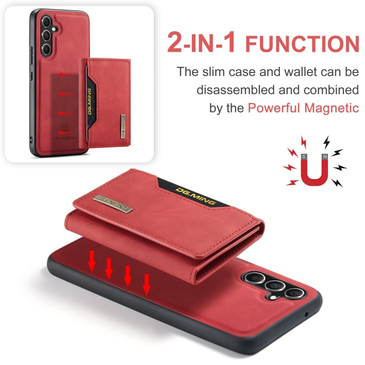 For Samsung Galaxy A35 5G DG.MING M2 Series 3-Fold Multi Card Bag + Magnetic Phone Case(Red) - Galaxy Phone Cases by DG.MING | Online Shopping UK | buy2fix