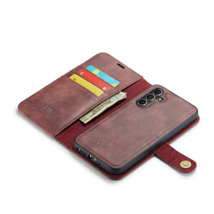 For Samsung Galaxy A34 5G DG.MING Crazy Horse Texture Detachable Magnetic Leather Case(Red) - Galaxy Phone Cases by DG.MING | Online Shopping UK | buy2fix