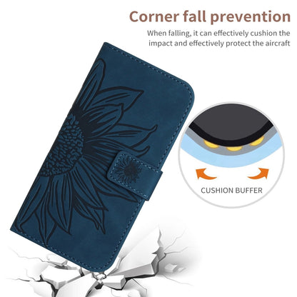 For Xiaomi 14 Ultra Skin Feel Sun Flower Embossed Flip Leather Phone Case with Lanyard(Inky Blue) - 14 Ultra Cases by buy2fix | Online Shopping UK | buy2fix