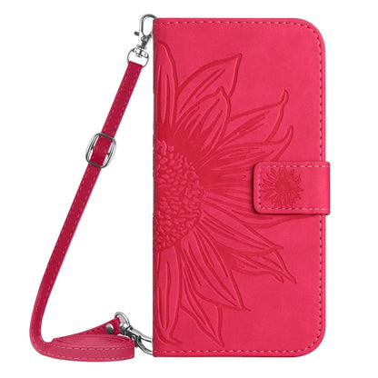 For Xiaomi 14 Ultra Skin Feel Sun Flower Embossed Flip Leather Phone Case with Lanyard(Rose Red) - 14 Ultra Cases by buy2fix | Online Shopping UK | buy2fix