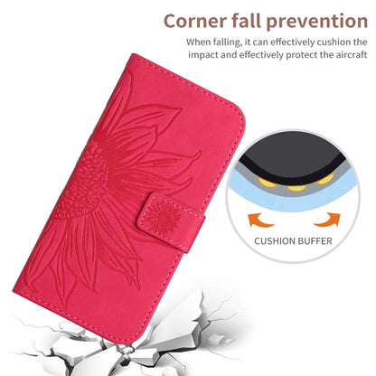 For Xiaomi 14 Ultra Skin Feel Sun Flower Embossed Flip Leather Phone Case with Lanyard(Rose Red) - 14 Ultra Cases by buy2fix | Online Shopping UK | buy2fix