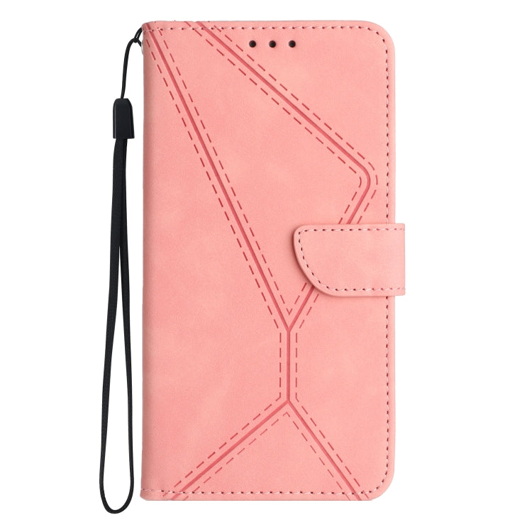 For Xiaomi Redmi 13C 4G Stitching Embossed Leather Phone Case(Pink) - 13C Cases by buy2fix | Online Shopping UK | buy2fix