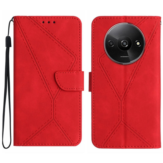 For Xiaomi Redmi A3 Stitching Embossed Leather Phone Case(Red) - Xiaomi Cases by buy2fix | Online Shopping UK | buy2fix