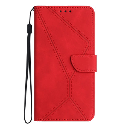For Motorola Moto G Play 4G 2024 Stitching Embossed Leather Phone Case(Red) - Motorola Cases by buy2fix | Online Shopping UK | buy2fix