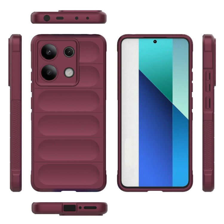 For Xiaomi Redmi Note 13 4G Global Magic Shield TPU + Flannel Phone Case(Wine Red) - Note 13 Cases by buy2fix | Online Shopping UK | buy2fix