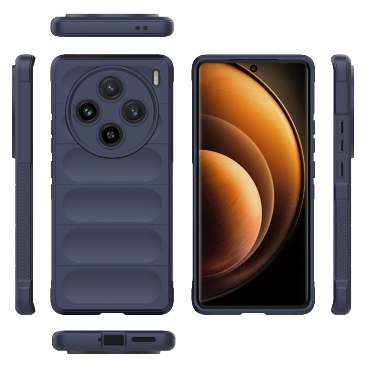 For vivo X100 5G Magic Shield TPU + Flannel Phone Case(Dark Blue) - X100 Cases by buy2fix | Online Shopping UK | buy2fix