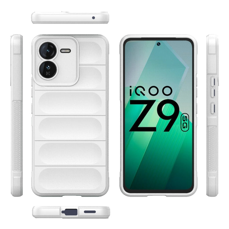 For vivo iQOO Z9 5G Magic Shield TPU + Flannel Phone Case(White) - vivo Cases by buy2fix | Online Shopping UK | buy2fix