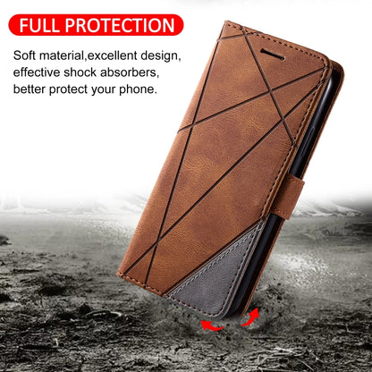 For Samsung Galaxy S23 FE 5G Skin Feel Splicing Leather Phone Case(Brown) - Galaxy S23 FE 5G Cases by buy2fix | Online Shopping UK | buy2fix