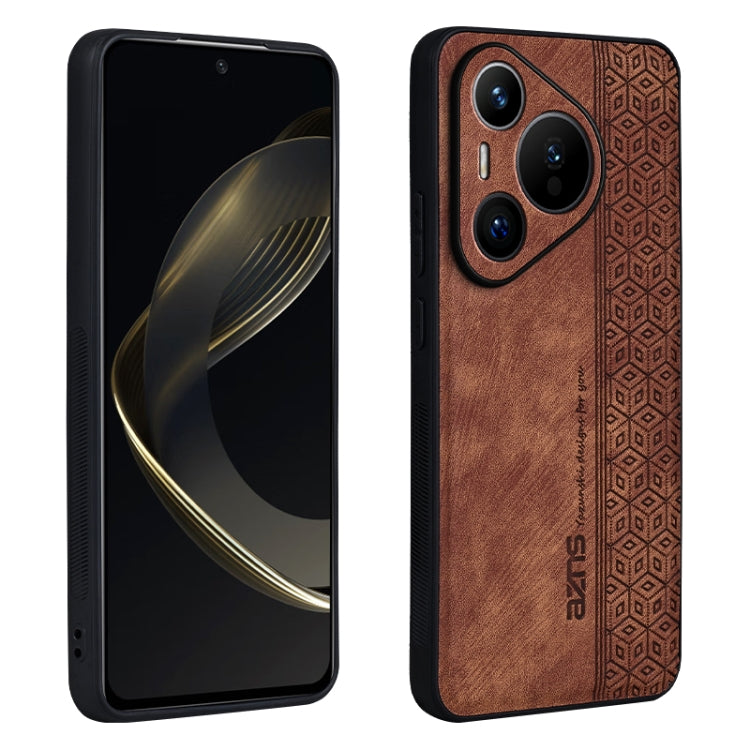 For Huawei Pura 70 Pro AZNS 3D Embossed Skin Feel Phone Case(Brown) - Huawei Cases by AZNS | Online Shopping UK | buy2fix