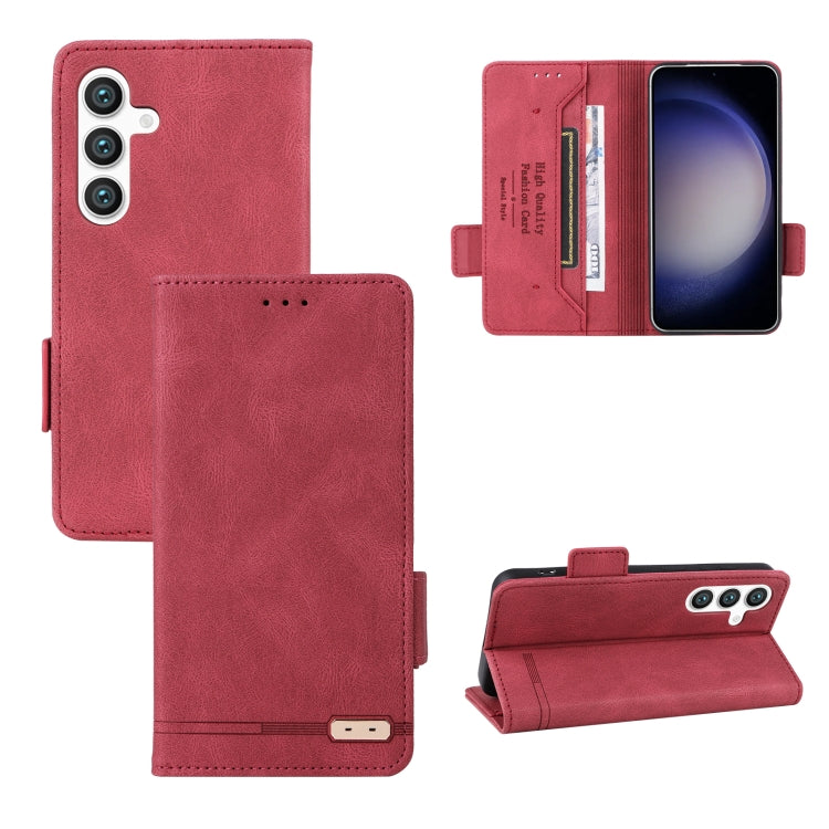 For Samsung Galaxy S24 5G Magnetic Clasp Leather Phone Case(Red) - Galaxy S24 5G Cases by buy2fix | Online Shopping UK | buy2fix