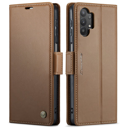 For Samsung Galaxy A32 5G / M32 5G CaseMe 023 Butterfly Buckle Litchi Texture RFID Anti-theft Leather Phone Case(Brown) - Galaxy Phone Cases by CaseMe | Online Shopping UK | buy2fix