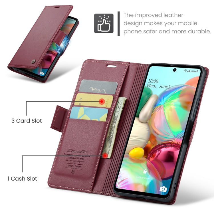 For Samsung Galaxy A71 4G CaseMe 023 Butterfly Buckle Litchi Texture RFID Anti-theft Leather Phone Case(Wine Red) - Galaxy Phone Cases by CaseMe | Online Shopping UK | buy2fix