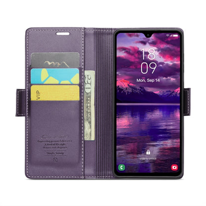 For Samsung Galaxy A05s CaseMe 023 Butterfly Buckle Litchi Texture RFID Anti-theft Leather Phone Case(Pearly Purple) - Galaxy Phone Cases by CaseMe | Online Shopping UK | buy2fix