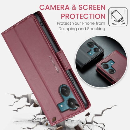 For Xiaomi Poco C65 4G CaseMe 023 Butterfly Buckle Litchi Texture RFID Anti-theft Leather Phone Case(Wine Red) - Xiaomi Cases by CaseMe | Online Shopping UK | buy2fix