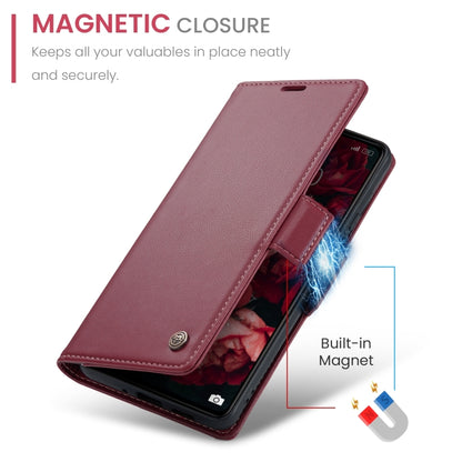 For Xiaomi Poco C65 4G CaseMe 023 Butterfly Buckle Litchi Texture RFID Anti-theft Leather Phone Case(Wine Red) - Xiaomi Cases by CaseMe | Online Shopping UK | buy2fix