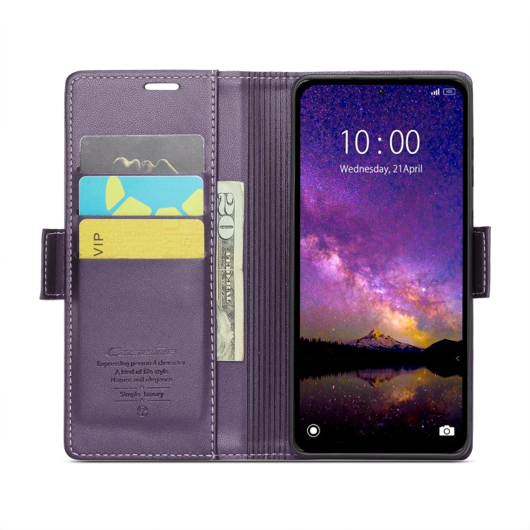 For Xiaomi Redmi Note 13 5G CaseMe 023 Butterfly Buckle Litchi Texture RFID Anti-theft Leather Phone Case(Pearly Purple) - Xiaomi Cases by CaseMe | Online Shopping UK | buy2fix