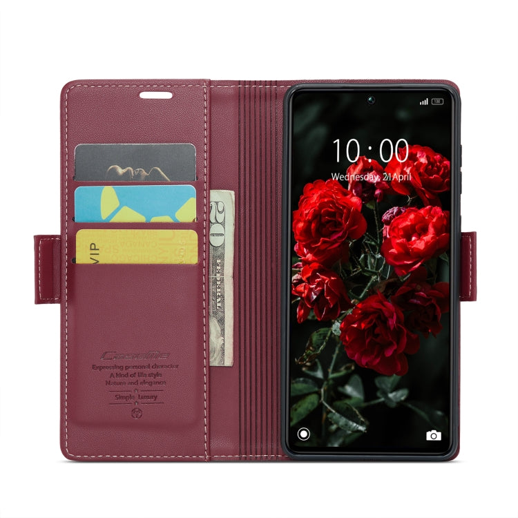 For Xiaomi Redmi Note 13 Pro 5G CaseMe 023 Butterfly Buckle Litchi Texture RFID Anti-theft Leather Phone Case(Wine Red) - Xiaomi Cases by CaseMe | Online Shopping UK | buy2fix