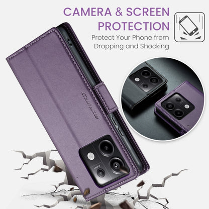 For Xiaomi Redmi Note 13 Pro+ 5G CaseMe 023 Butterfly Buckle Litchi Texture RFID Anti-theft Leather Phone Case(Pearly Purple) - Xiaomi Cases by CaseMe | Online Shopping UK | buy2fix