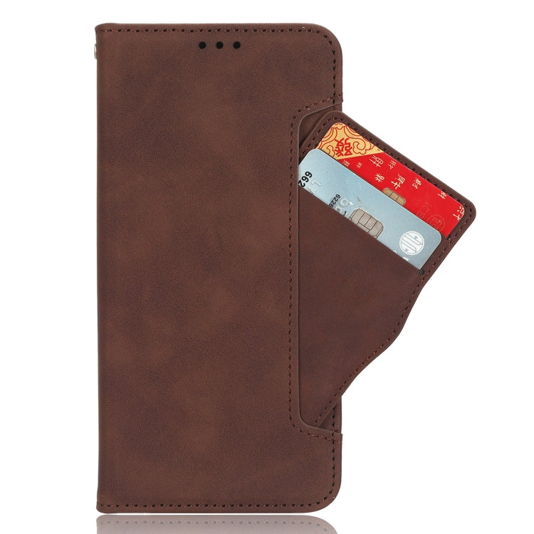 For Motorola Moto G14 4G Skin Feel Calf Texture Card Slots Leather Phone Case(Brown) - Motorola Cases by buy2fix | Online Shopping UK | buy2fix